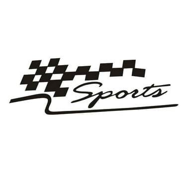 Fairnull SPORT Letter Checkered Racing Flag Removable Car Sticker Auto Reflective Decal