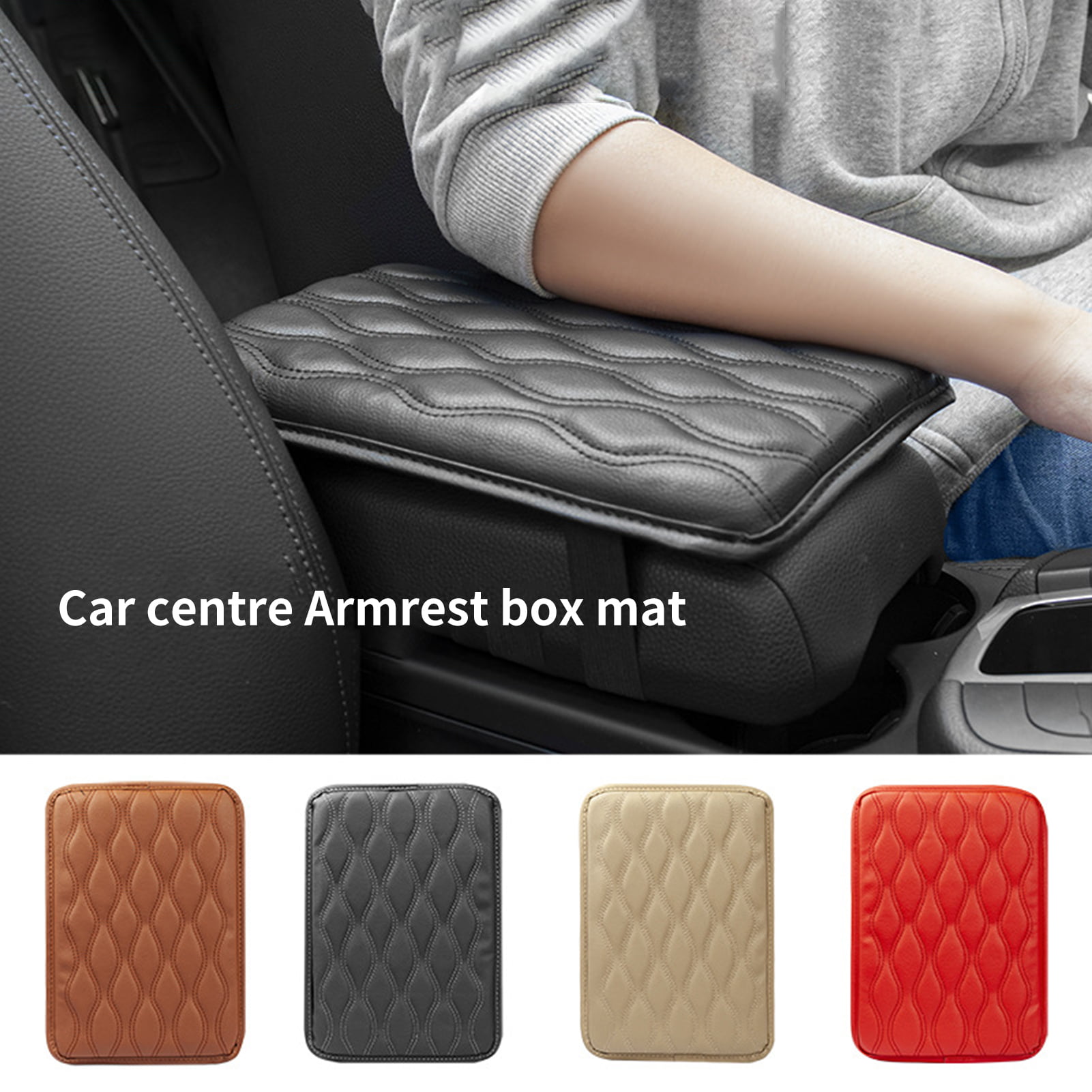 Fairnull Seat Armrest Protector Non-slip Exquisite Stitching Super Stretchy  Fast Rebound Waterproof Booster Pad Breathable Universal Car Seat Armrest  Box Protector for Automobile 