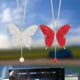 thumbnail image 1 of Fairnull Sparkling Butterfly Pendant Car Rear View Mirror Charm Elegant Faux Crystal Pendant for Car Decoration And Home, 1 of 11