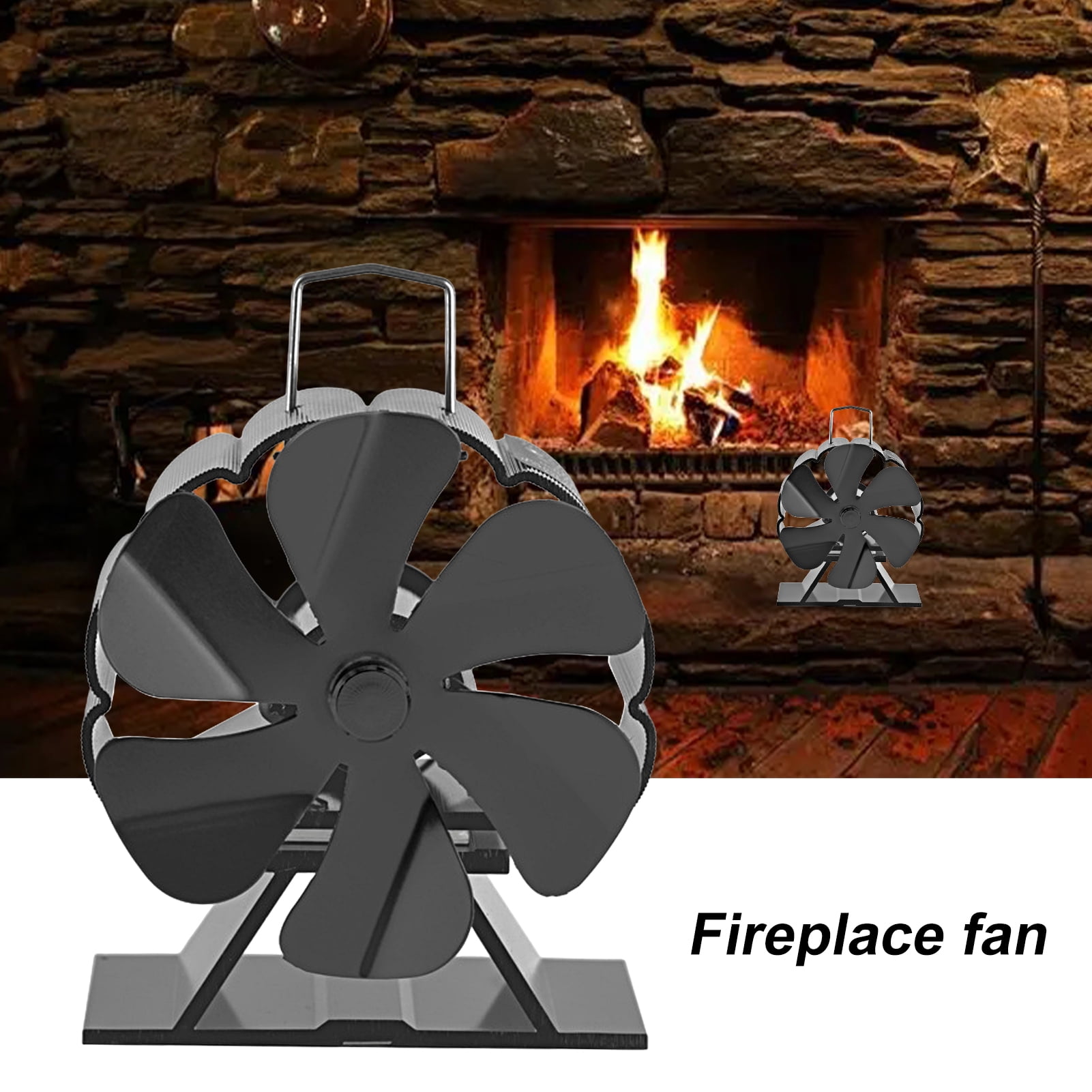 LA TALUS Helpful Fireplace Fan Silent Operation Improve Heating Efficiency  Accessories Reliable Wood Burner Fan for Stove Silver One Size 