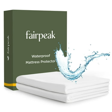 Mattress Protector Waterproof, Premium Fitted Sheet Style, Against Spill Stains Dust, Deep Pocket Fitting Up to 17" Mattress, Breathable, Quiet, Soft, White, Queen Size