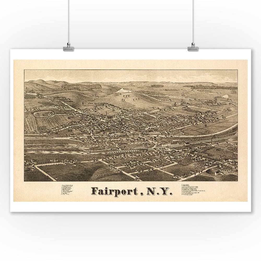 Fairpoint, New York - Panoramic Map (9x12 Art Print, Wall Decor Travel ...