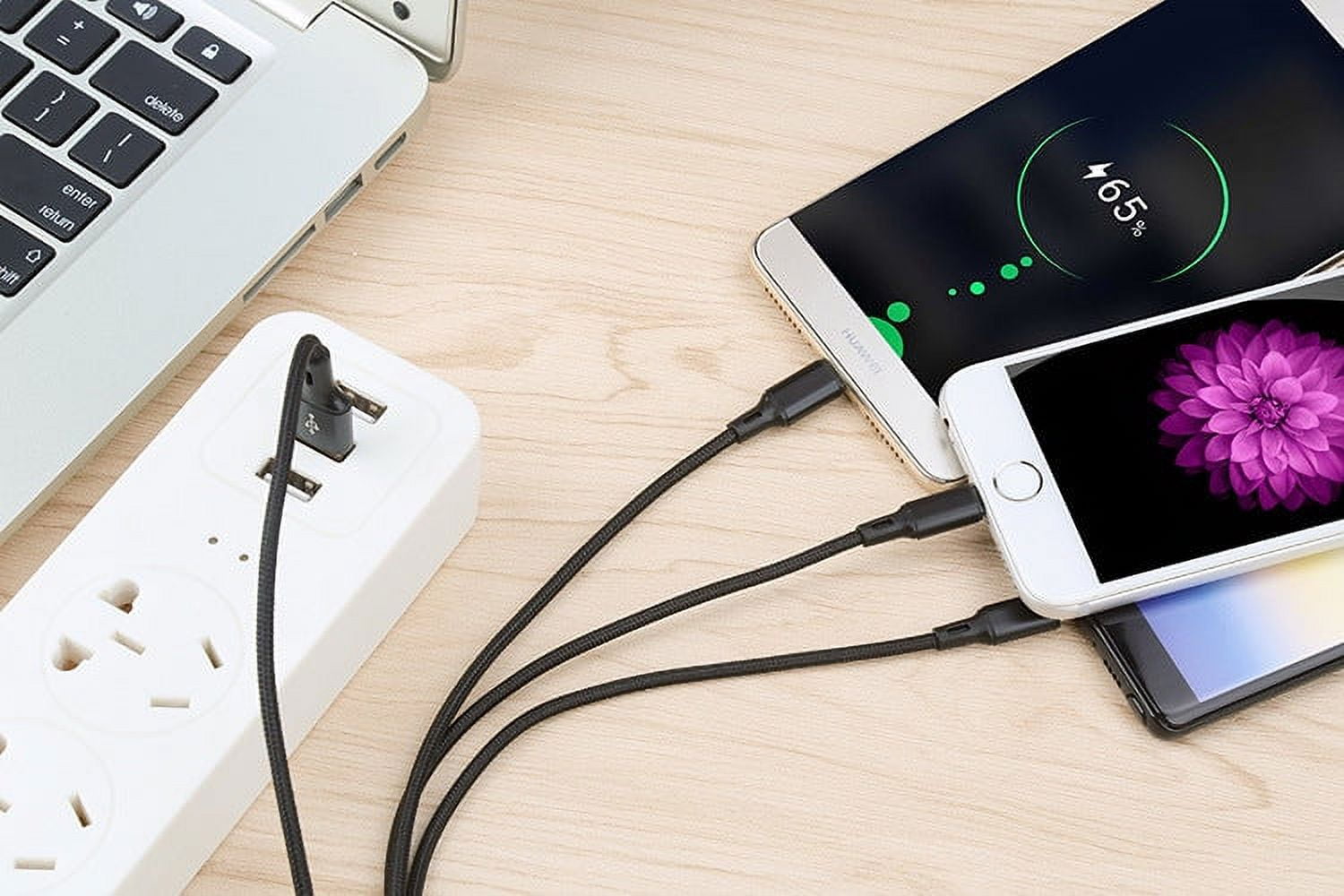 Fairteks v1 (2 pack) 3 in 1 Multi charging cable Cell Phone Charger