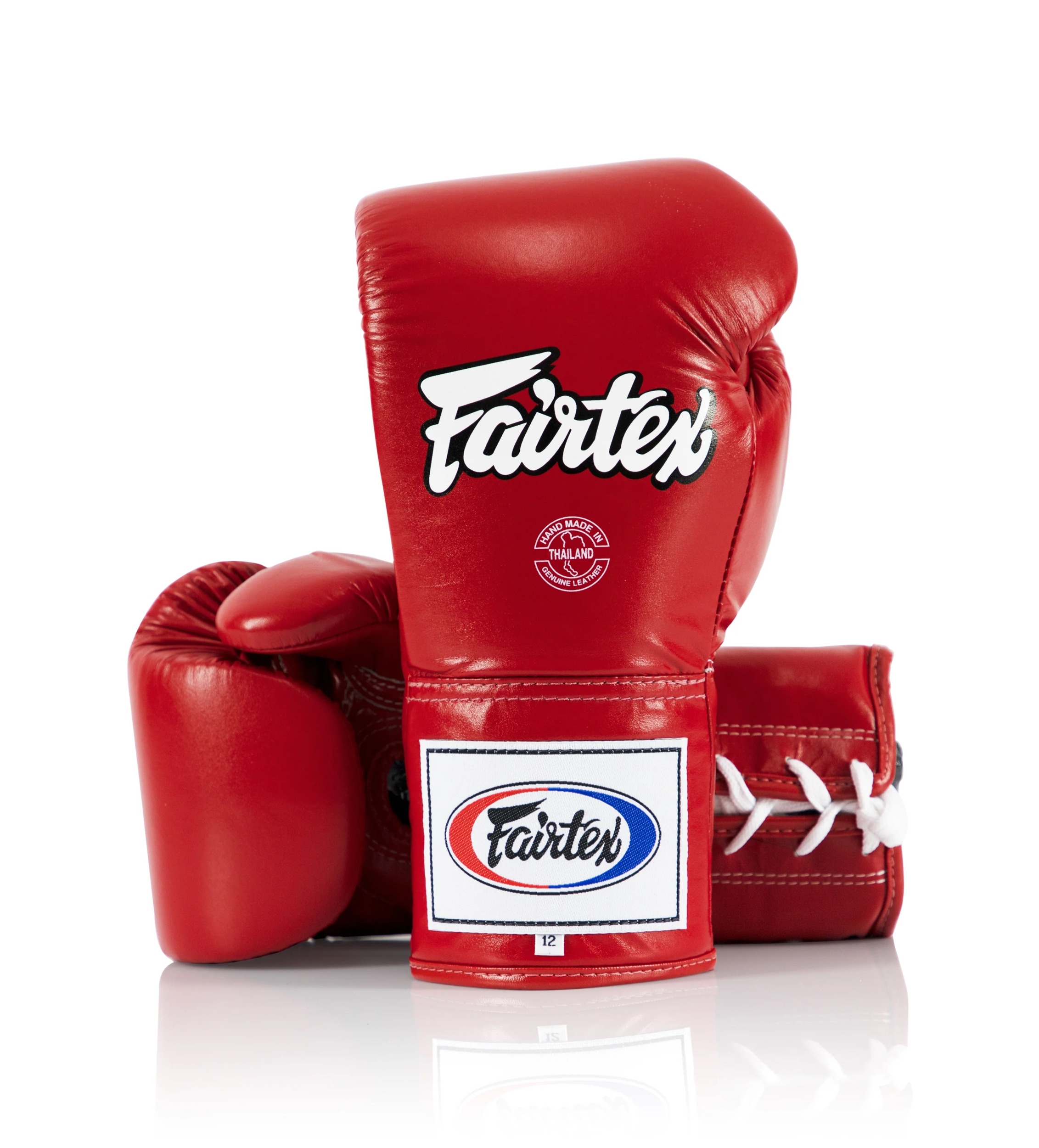 Fairtex BGL6 Pro Leather Laced Competition Gloves - Locked Thumb