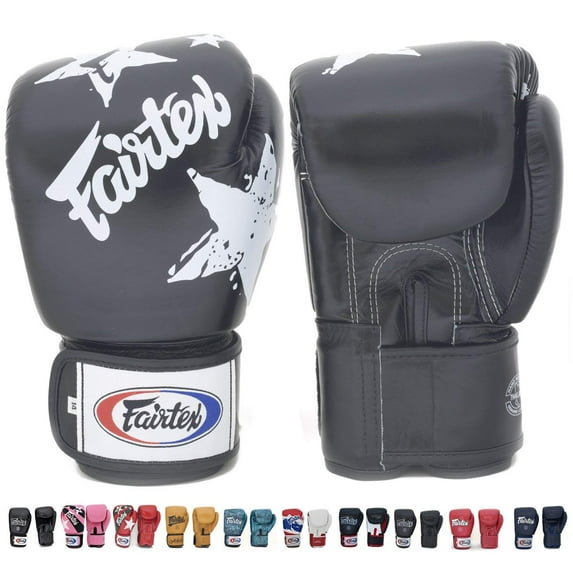 Fairtex Boxing Kickboxing Muay Thai Style Sparring Gloves Training Punching Bag Mitts (16 oz, Nation Black)