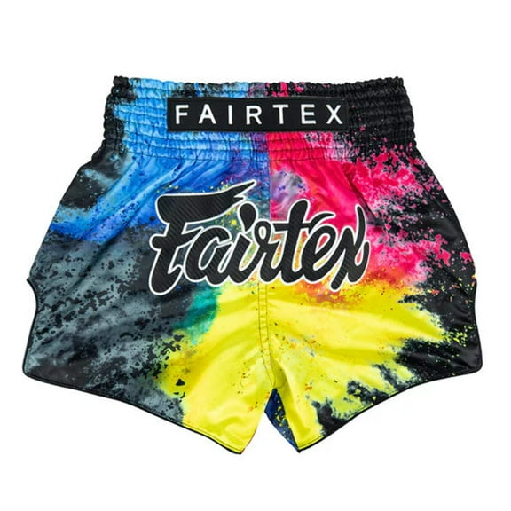 Fairtex BS1938 Black Acid Jazz Slim Cut Muay Thai Boxing Shorts