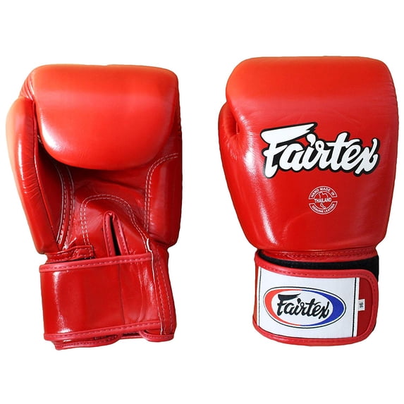 Fairtex Boxing Kickboxing Muay Thai Style Sparring Gloves Training Punching Bag Mitts (16 oz, Solid Red)