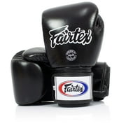 Fairtex Muay Thai Boxing Gloves BGV1-BR Breathable Gloves (Black, 14oz)