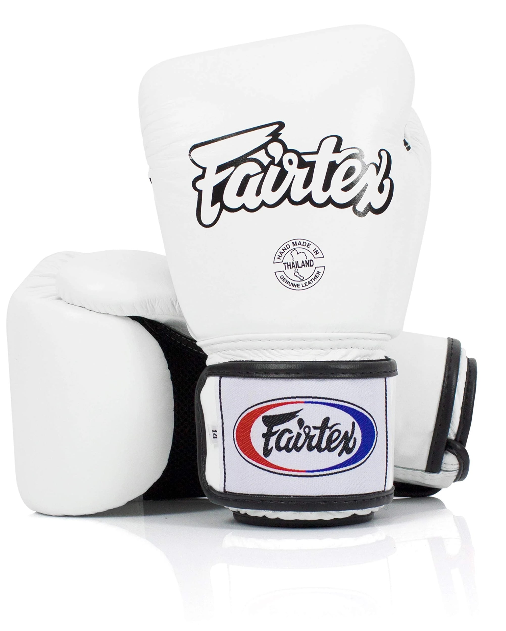 Fairtex Muay Thai Boxing Gloves BGV1-BR Breathable Gloves (White, 16oz)