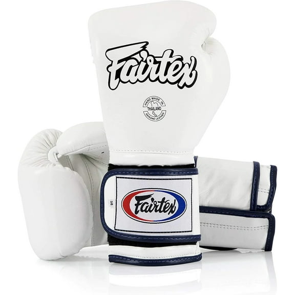 Fairtex BGV9 Mexican Style White Blue Muay Thai Boxing Glove - Heavy Hitter