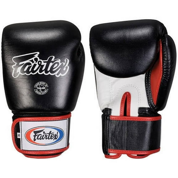Fairtex Muay Thai-Style Sparring Gloves 16 oz Black / White