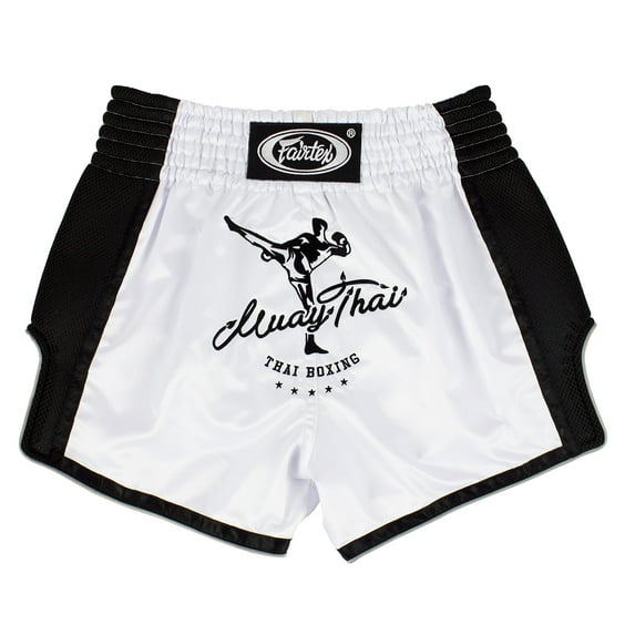 Fairtex BS1707 White Slim Cut Muay Thai Boxing Short