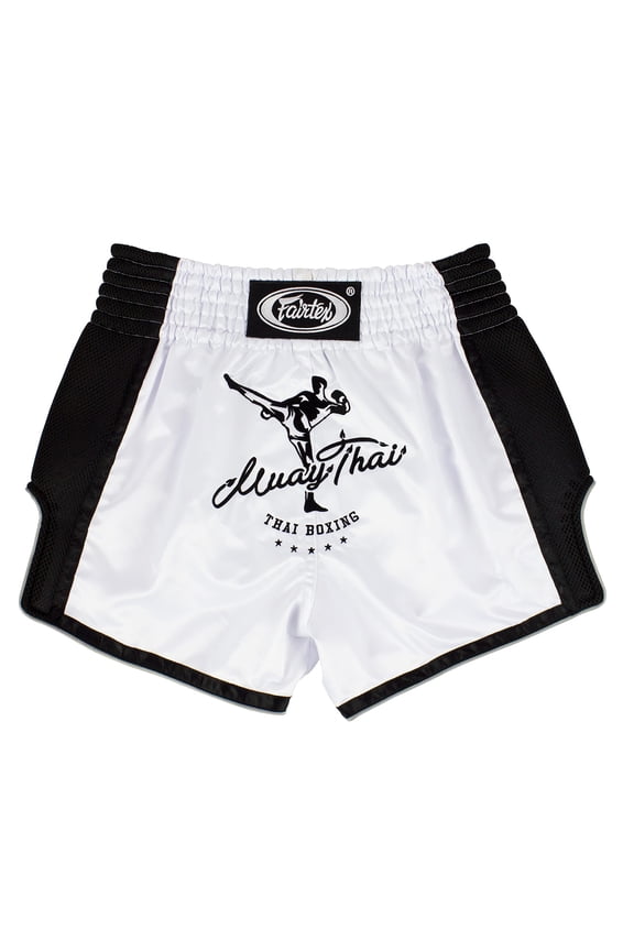 New Muay Thai Boxing Shorts Slim Cut (White, Small)