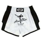 Fairtex New Muay Thai Boxing Shorts Slim Cut (White, Small)