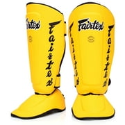 Fairtex Twister Shin Guards, SP7 - Detachable in-Step Shin Pads (Yellow, Large)