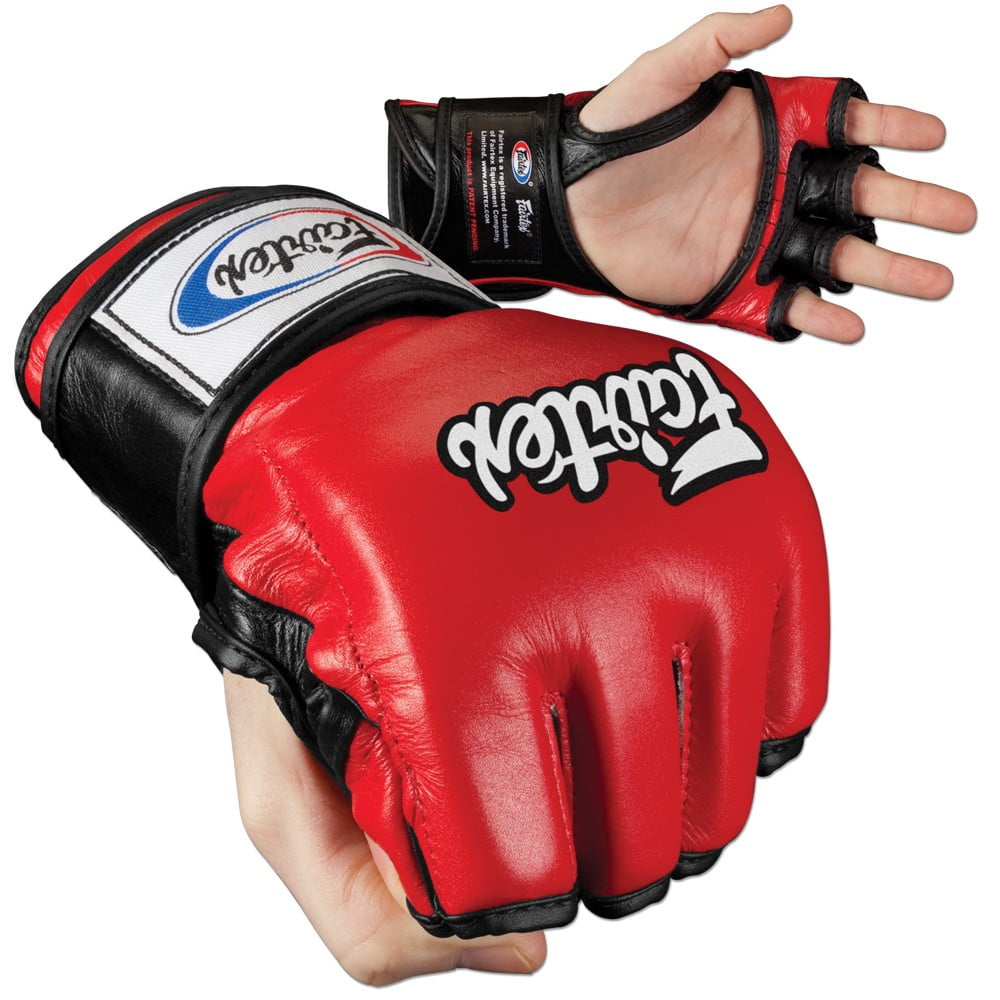 Fairtex Ultimate Combat MMA Gloves - Open Thumb Regular Red / Black