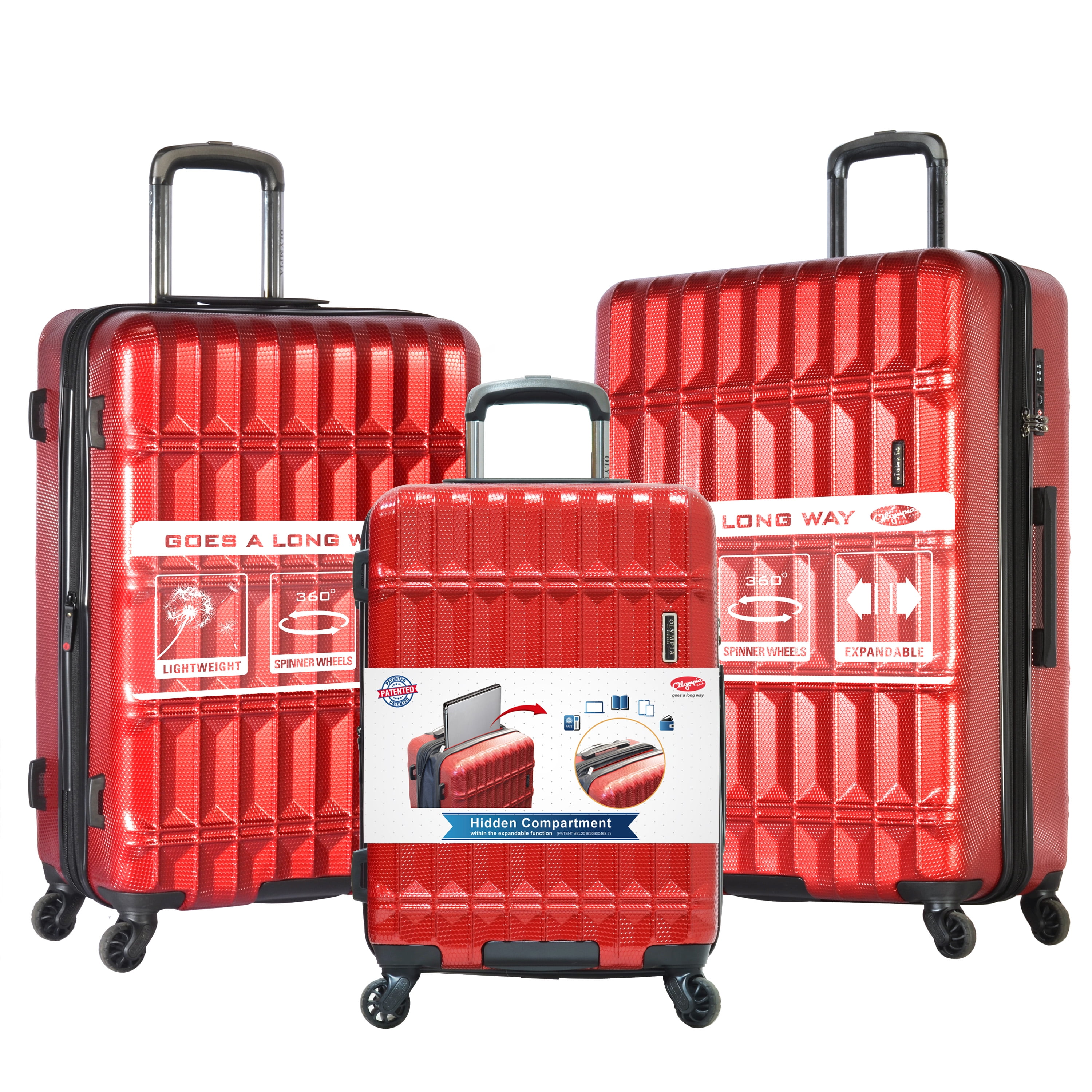 Olympia International HF-2400-BG 3 Piece Fairview Luggage Set,