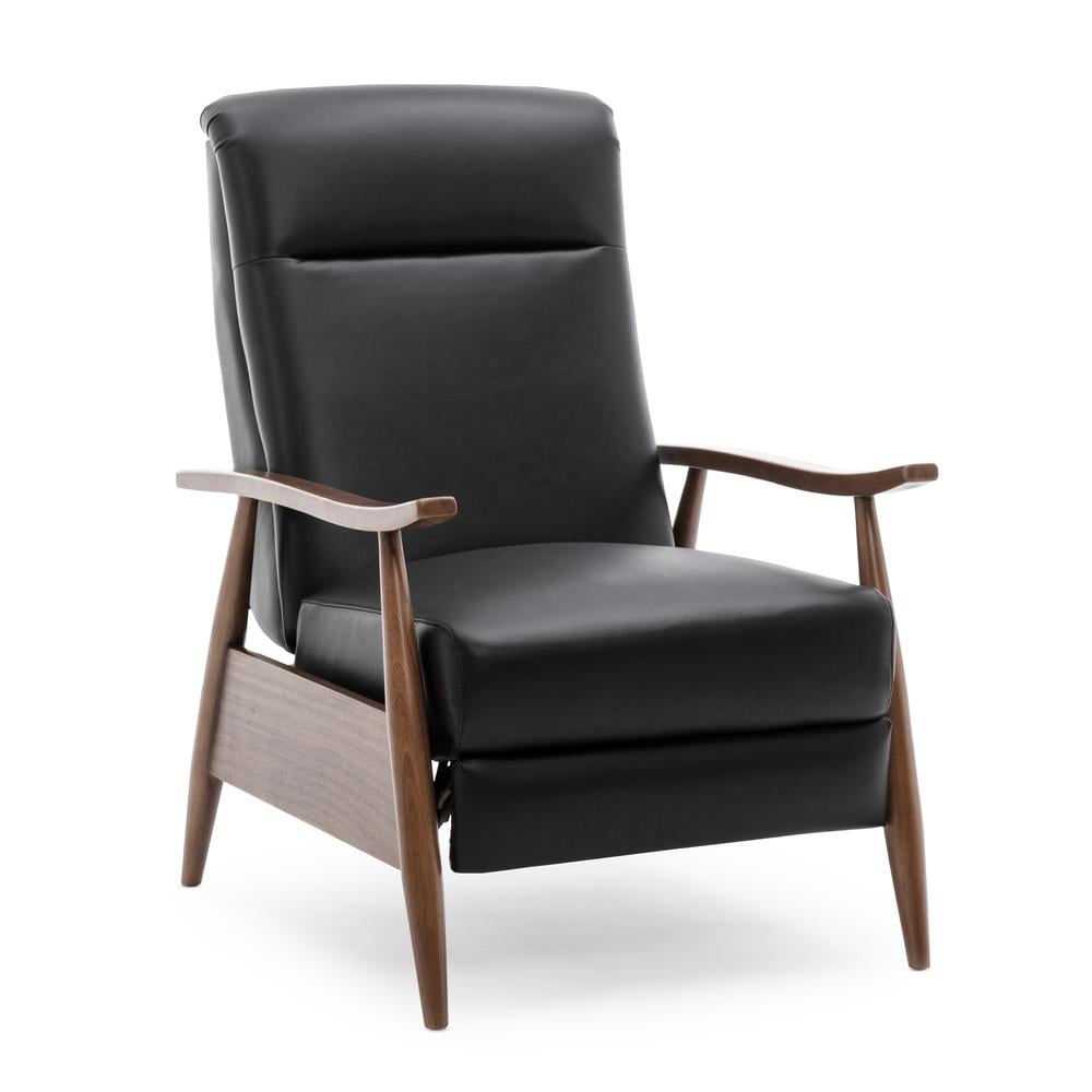Fairview Top-Grain Leather Push-Back Recliner with Exposed Chestnut ...