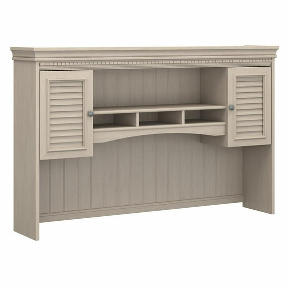 Fairview Hutch for L Shaped Desk in Antique White - Engineered Wood