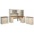 thumbnail image 1 of Fairview L Desk 5 Pc Office Set with Storage in Antique White - Engineered Wood, 1 of 7