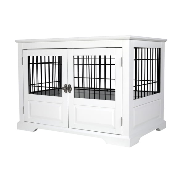 Contemporary Home Living 43" White and Black Fairview Multi-Purpose Triple Door Crate