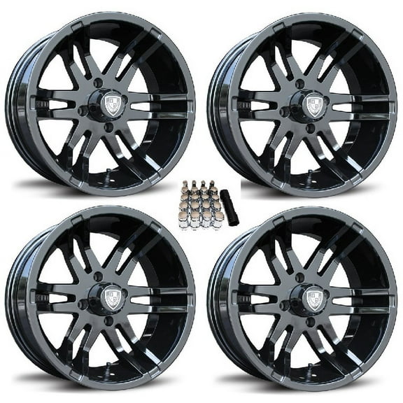 Fairway Alloys 14" Flex Black Golf Cart Wheels/Rims E-Z-GO & Club Car