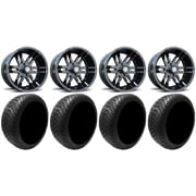 Fairway Alloys Flex Black Golf Wheels 14" 225x30-14 Mamba Tires Yamaha