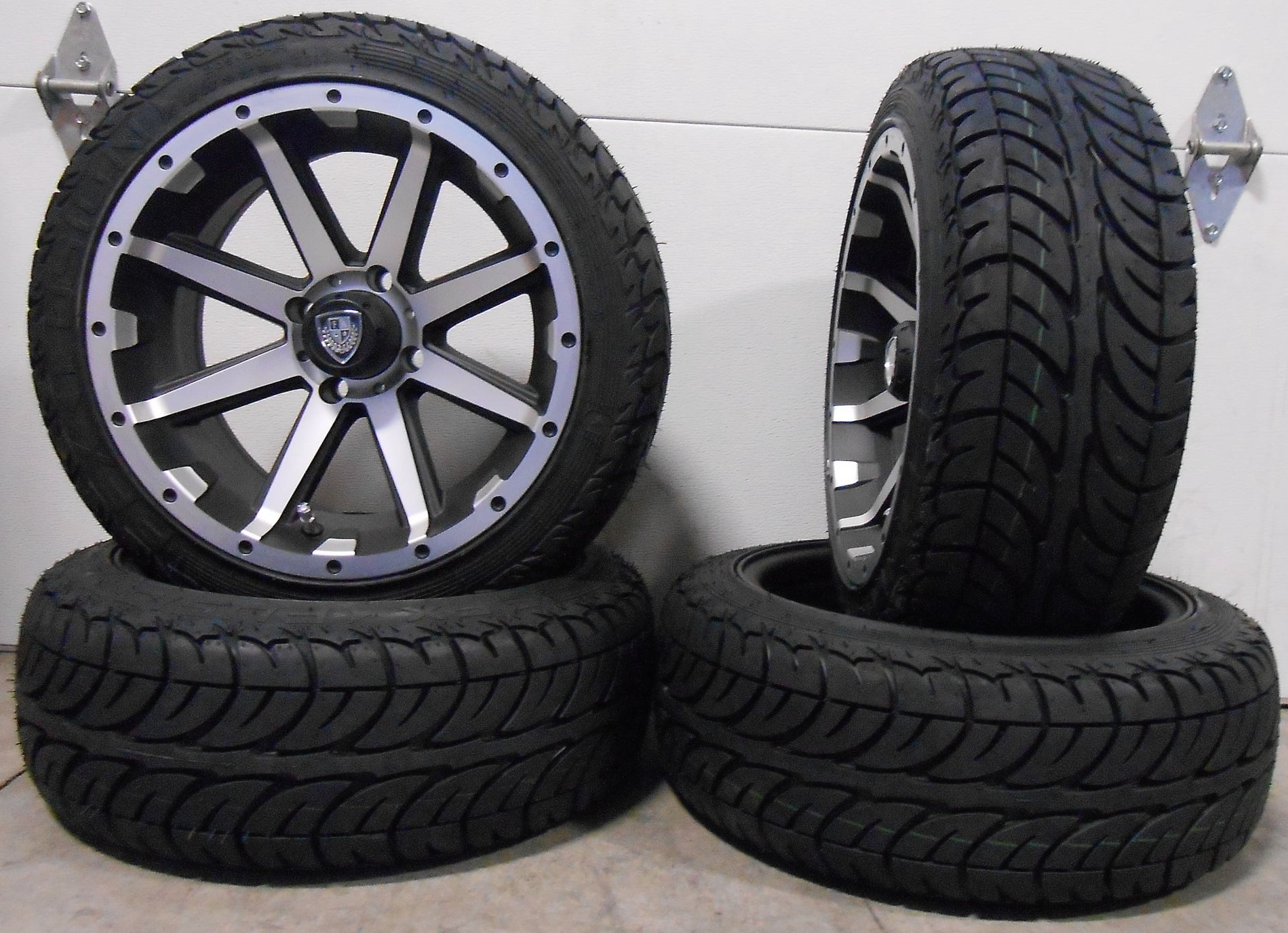 Fairway Alloys Rebel Mh Golf Wheels 14" Fusion 205x30-14 Tires E-Z-GO & Club Car