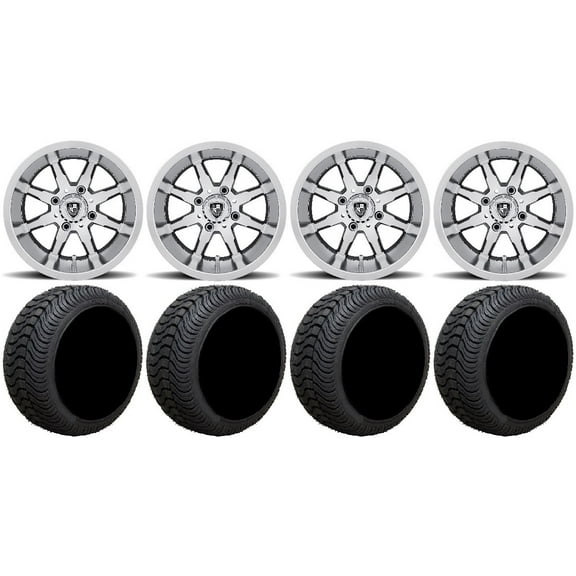 Fairway Alloys Shift Machined Golf Wheels 10" 205x50-10 Cruze Tires Yamaha