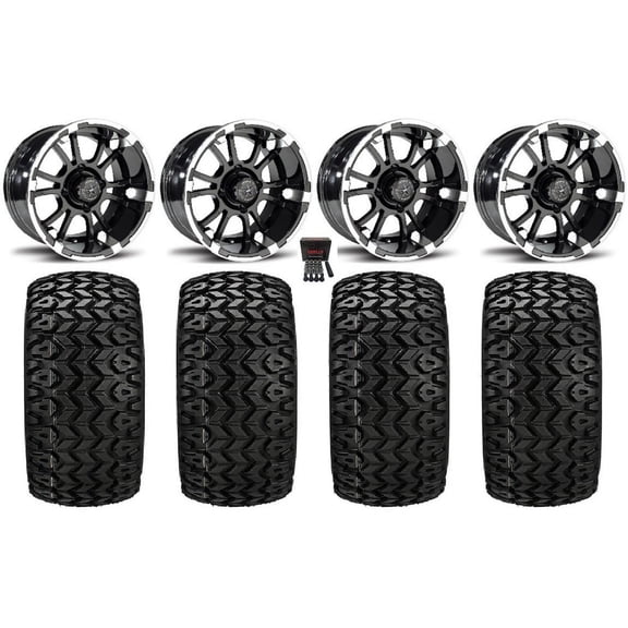 Fairway Alloys Sixer 14" Golf Wheels Machined 23" Sierra Sport Tires Yamaha