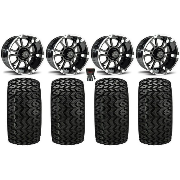 Fairway Alloys Sixer 14" Wheels Machined 23" Sierra Sport Tires E-Z-GO &Club Car