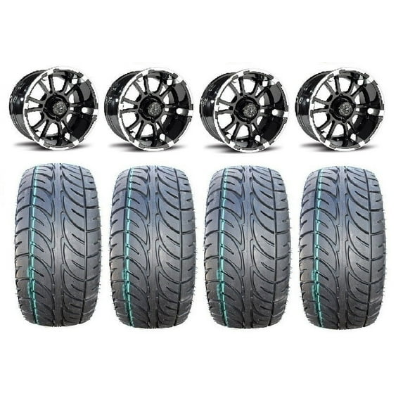 Fairway Alloys Sixer Golf Wheels 12" Fusion ST 205x30-12 Tires E-Z-GO & Club Car
