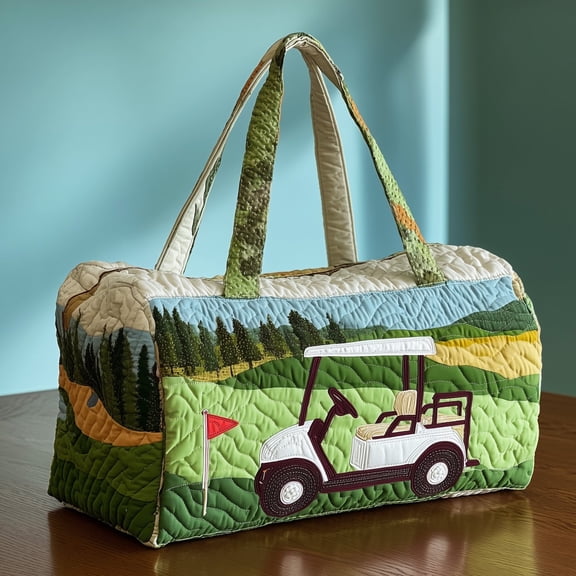 Fairway Classic Quilted Duffle Bag, Quited Travel Tote Bag, Quited Weekender Travel Bag, Carry On Duffle