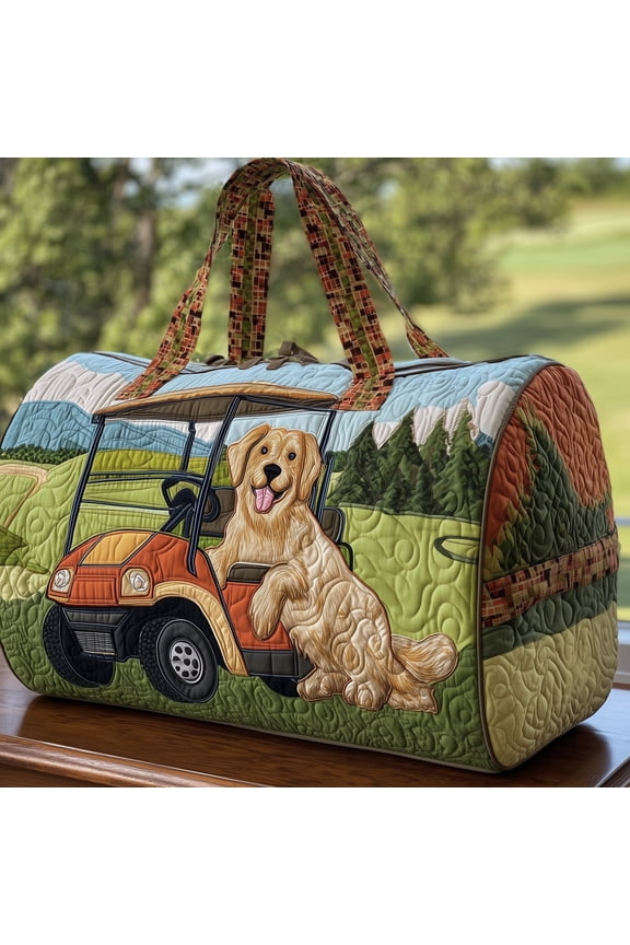 Fairway Dream Quilted Duffle Bag, Quited Travel Tote Bag, Quited Weekender Travel Bag, Carry On Duffle