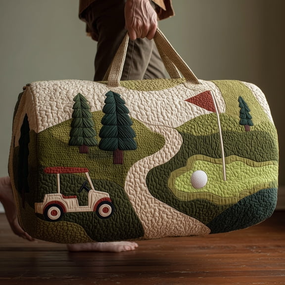 Fairway Dreams Quilted Duffle Bag, Quited Travel Tote Bag, Quited Weekender Travel Bag, Carry On Duffle