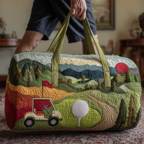 Fairway Dreams Quilted Duffle Bag, Quited Travel Tote Bag, Quited Weekender Travel Bag, Carry On Duffle