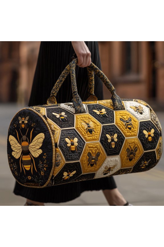 Fairway Dreams Quilted Duffle Bag with Adjustable Strap,Travel Weekender Bag