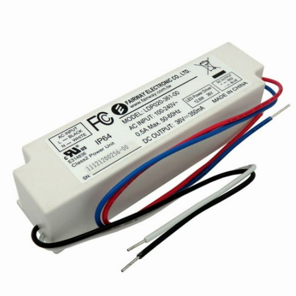 Fairway Electronic DC 36V 350mA 12.6W LED Power Driver LDP020-361-00