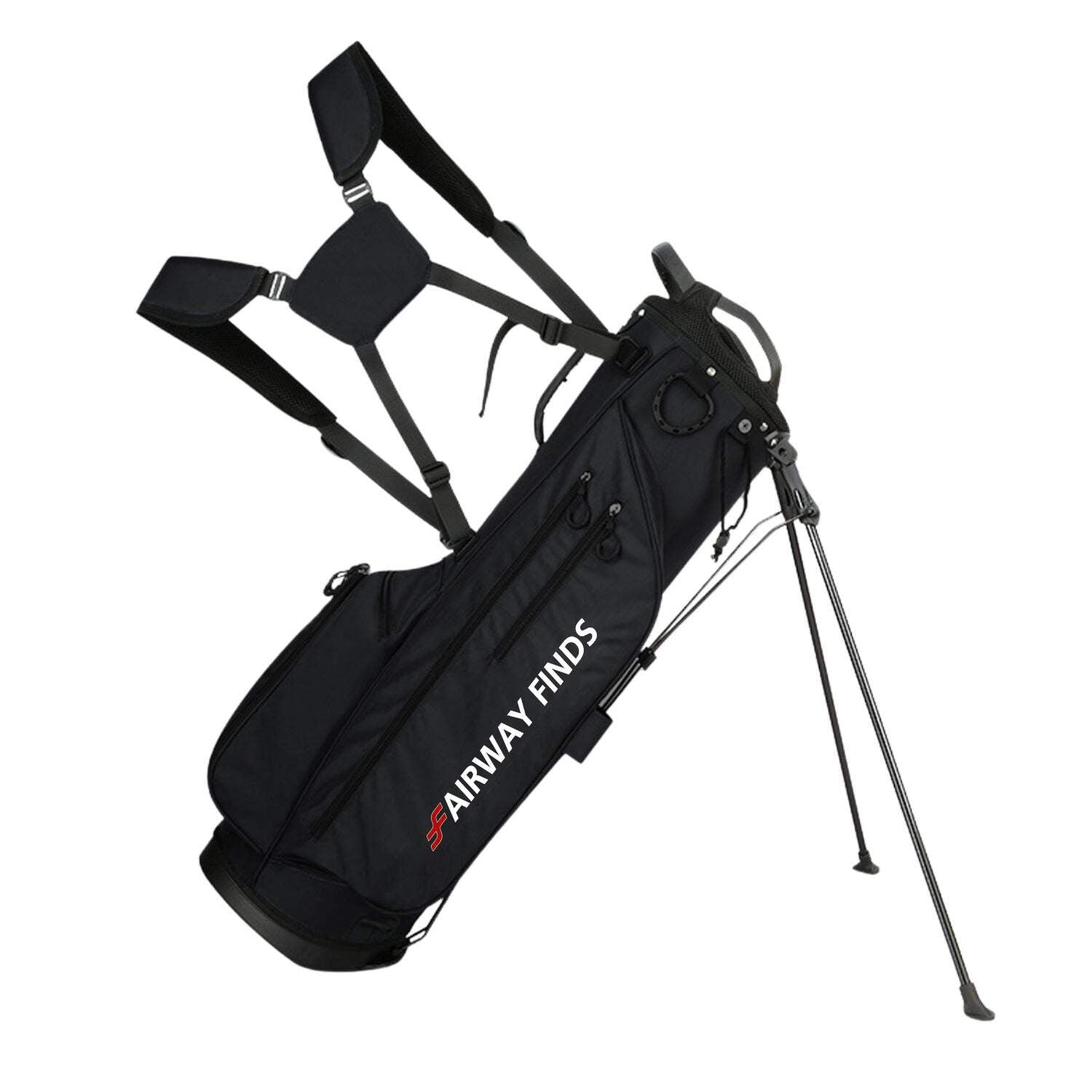Fairway Finds Lightweight Golf Stand Bag, Multi-Pocket Storage, Black ...