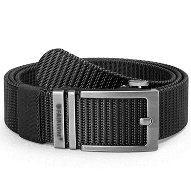 Fairwin Mens Belt Nylon Ratchet Belts Casual Golf Web Belt, Waist 29"-33", Black