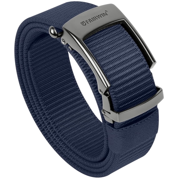 Fairwin Mens Belt Nylon Ratchet Belts Casual Golf Web Belt, Waist 37"-43", Blue