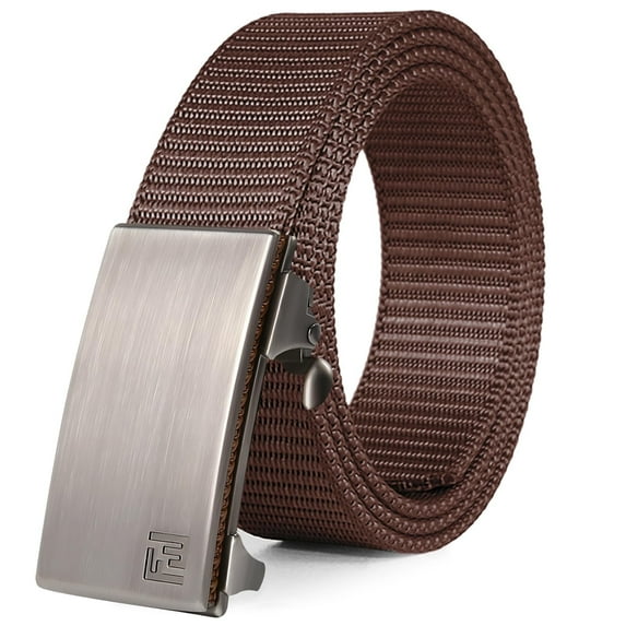 Fairwin Ratchet Belts for Men, 1.25-Inch Nylon Automatic Buckle Belt, No Holes Invisible Belt