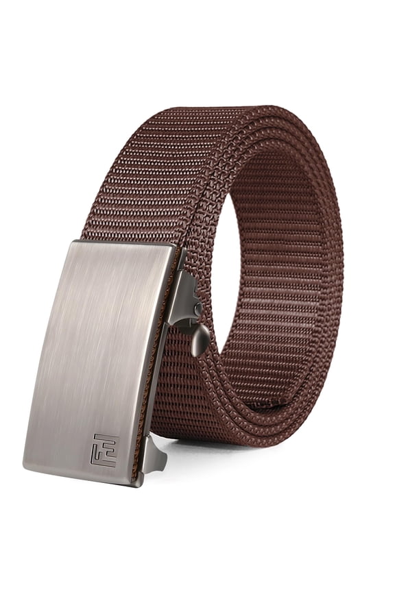 Ratchet Belts for Men, 1.25-Inch Nylon Automatic Buckle Belt, No Holes Invisible Belt