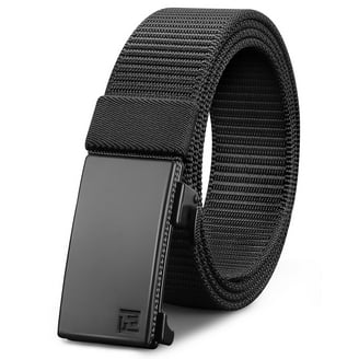 Sendefn Men's Leather Belt Automatic Ratchet Buckle Slide Belt for