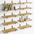 thumbnail image 1 of Fairy 10pcs Floating Shelves, Width 4.7 inches Wall Shelves, Home Wood Shelf Wall Mounted, Carbonized Black, 1 of 7