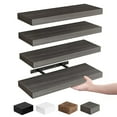 thumbnail image 1 of Fairy 15.8in Floating Shelves, Wall Shelves Set of 4, Shelves for Wall Decor, with Invisible Brackets, 15.8x1.2x5.5, Gray, 1 of 6