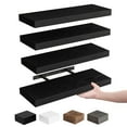 thumbnail image 1 of Fairy 15.8in Floating Shelves, Wall Shelves Set of 4, Shelves for Wall Decor, with Invisible Brackets, 15.8x1.2x5.5inches, Black, 1 of 6