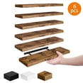 thumbnail image 1 of Fairy 15.8in Floating Shelves, Set of 6 Wood Shelves, Farmhouse Shelf Wall Decor, Brown, 1 of 7