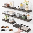 thumbnail image 1 of Fairy 15.8in Floating Shelves for Wall, Set of 6 Shelves for Bathroom, Bedroom, Kitchen Decro, Grey, 1 of 7