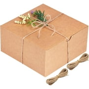 Fairy 15Pcs Gift Boxes Kraft, Paper Cardboard with Lids, Bridesmaid Proposal Boxes, Cupcake Crafting, 8x8x4 inches, Brown